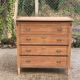Commode style empire rénovée en chêne brut 4 tiroirs