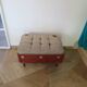 Unique-small vintage bench-ottoman-stool-colonial style - suitcase