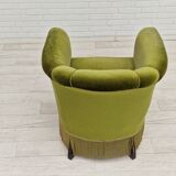 Danish velour armchair original condition beech wood 1960s