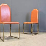 Vintage brass dining chairs by Belgochrom, 1970s