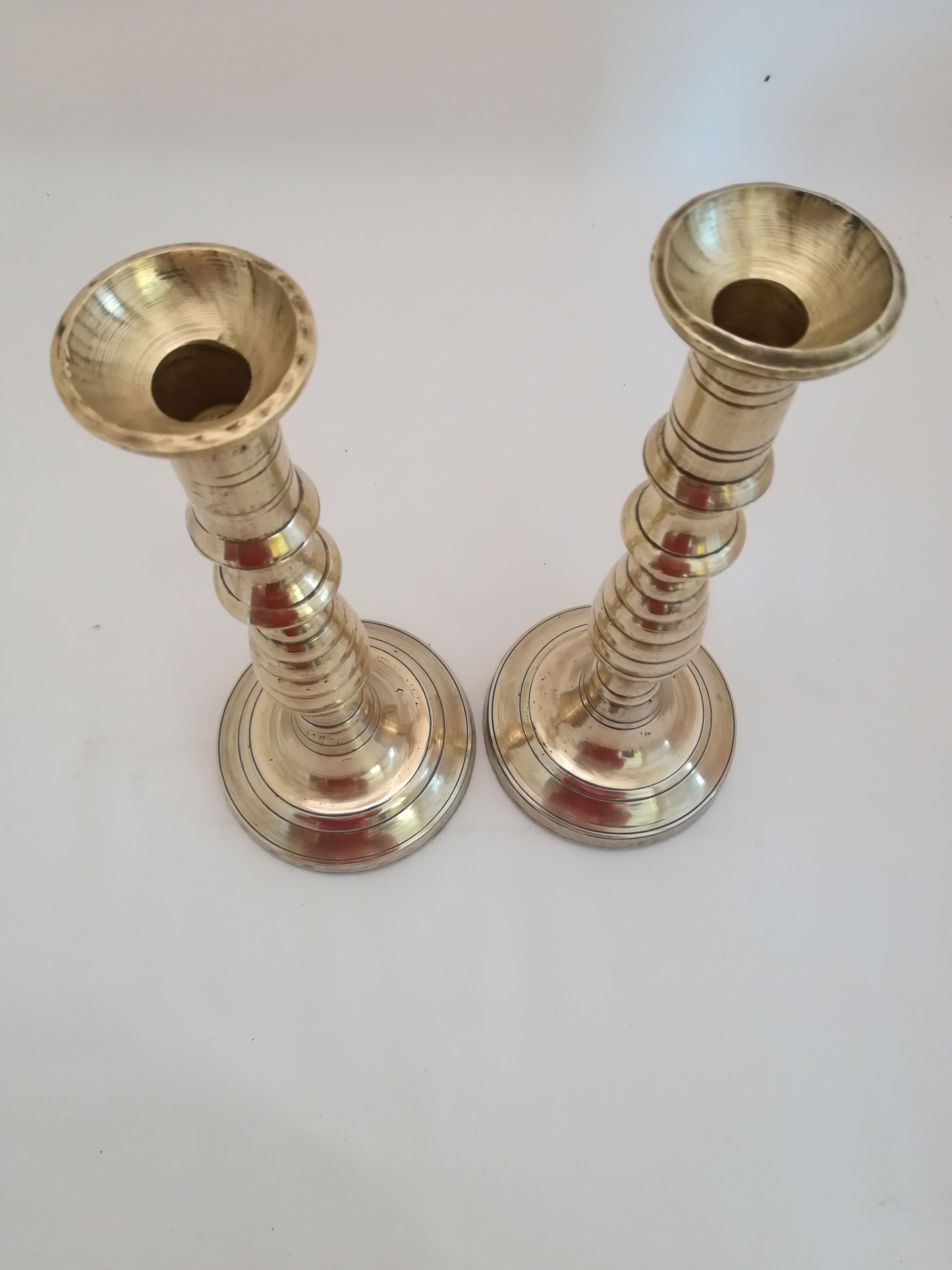 Pair of brass candlesticks