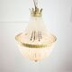 French Empire Crystal and Brass Chandelier, 1940s