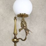 Antique Italian Figural Brass Wall Lamp, set of 2