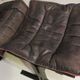 Westnofa patinated leather lounge chair with footrest, Norway 1960s