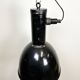 Suspension industrielle en émail noir, 1950s
