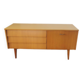 Small vintage blond wood sideboard