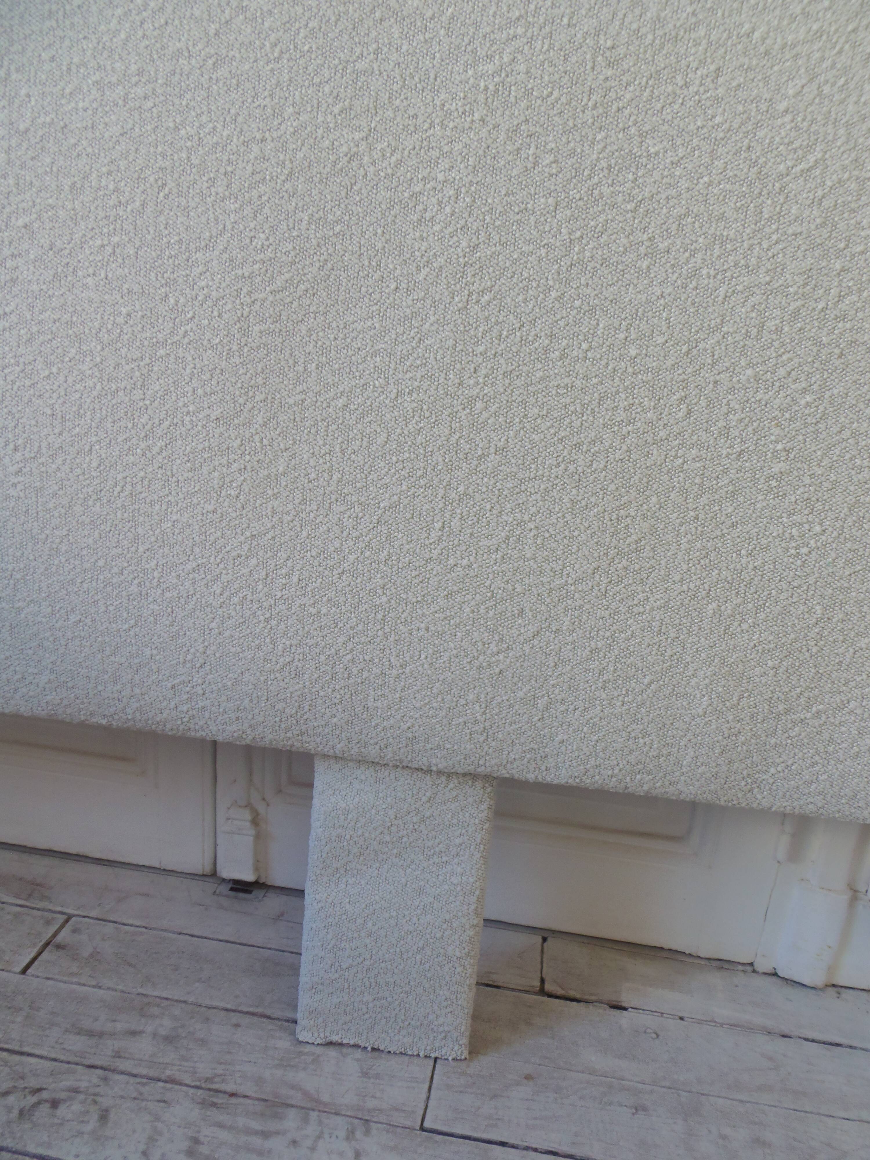 160 headboard upholstered in off-white bouclé fabric