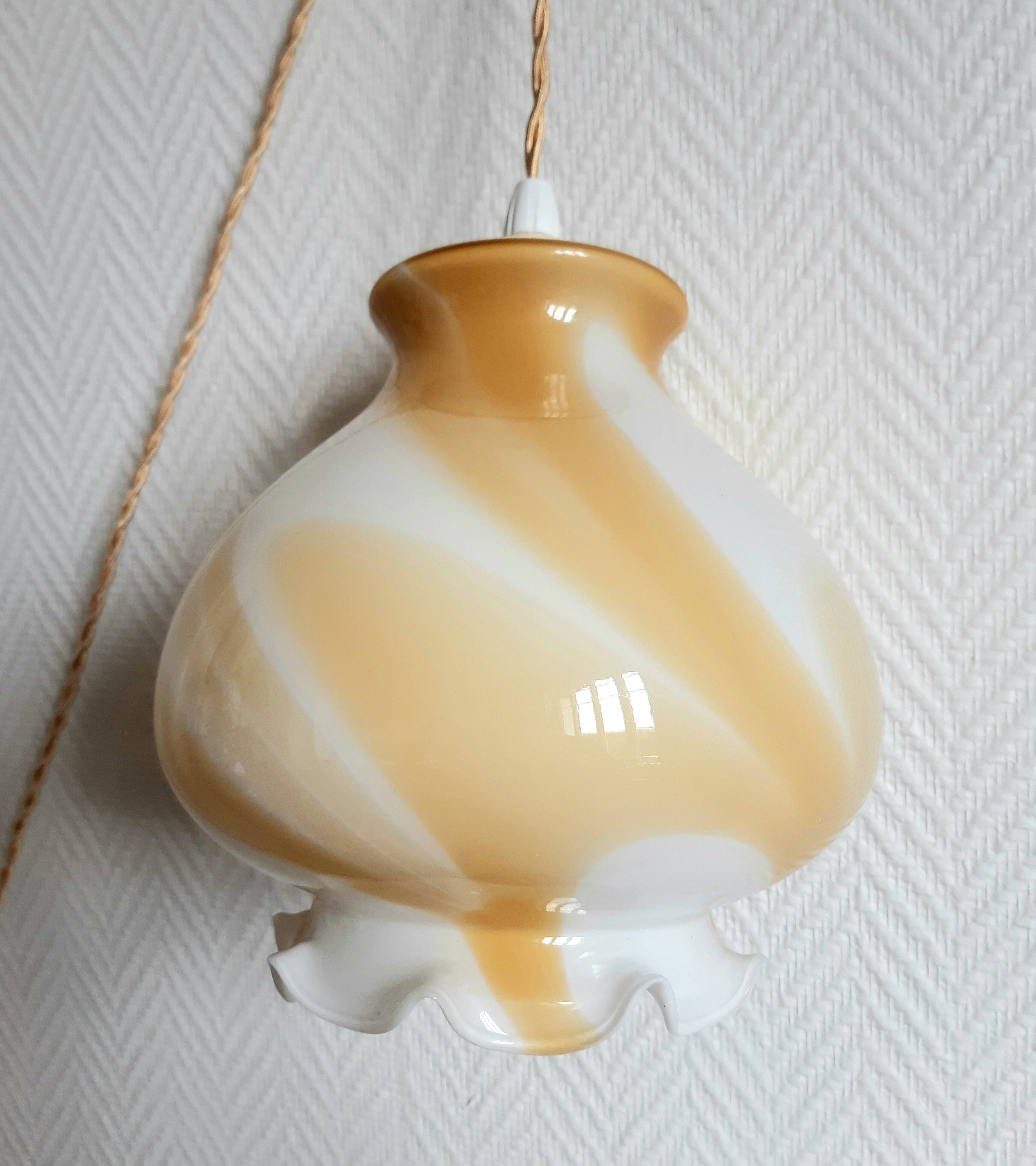 Lampe baladeuse globe miel style Murano 1970