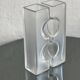 Decorative glass sculpture vases,  1980s clear glass modern bookcase accent