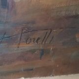 Oil portrait on canvas from the 1920s - painted on the back - Giuseppe Torelli (1881 -1959)