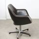 Chaise de bureau italienne vintage en cuir marron chocolat