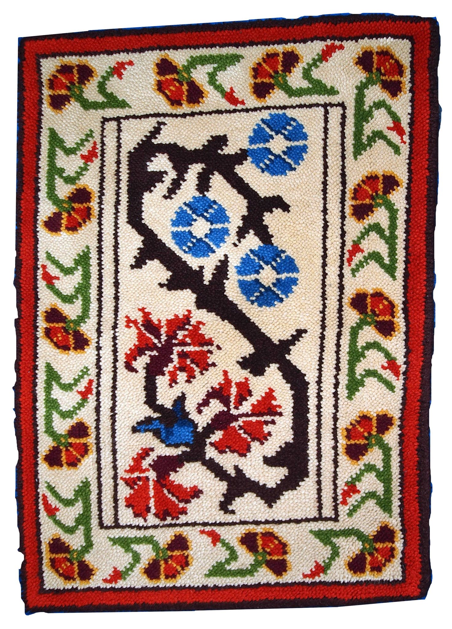 Tapis Vintage Savonnerie en Laine, Années 1970, Élégance Française