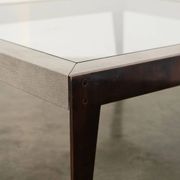 Table basse sur mesure en shagreen et laiton