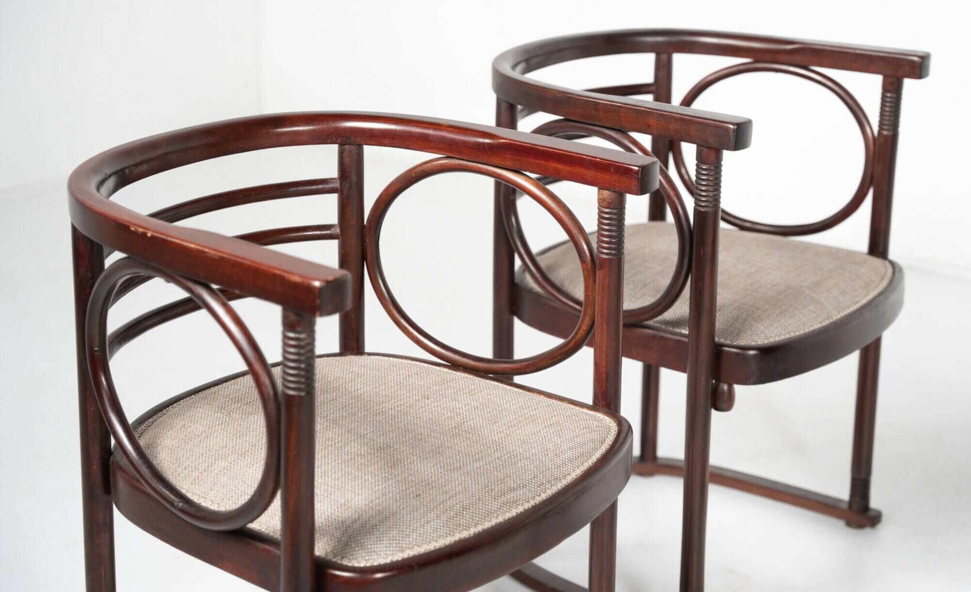 Pair of Fledermaus armchairs by Joseph Hoffman, Vienna, 1900s