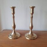 paire de bougeoirs laiton