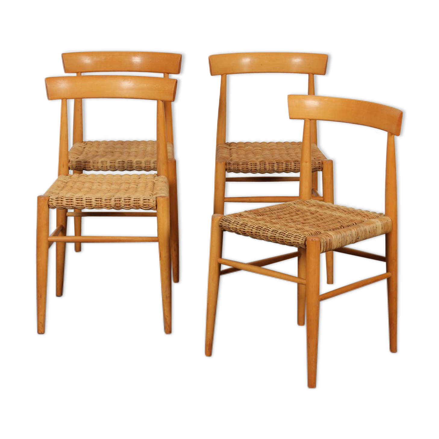 Suite of 4 vintage wooden chairs edited by Krasna Jizba, 1960