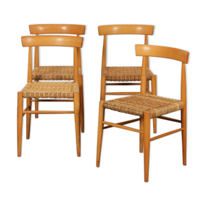 Suite de 4 chaises vintage - 1960 bois