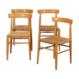 Suite of 4 vintage wooden chairs edited by Krasna Jizba, 1960