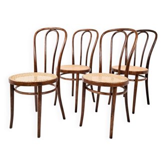 Ensemble de 4 chaises en bois courbé vintage ZPM Radomsko – Style Thonet No. 18