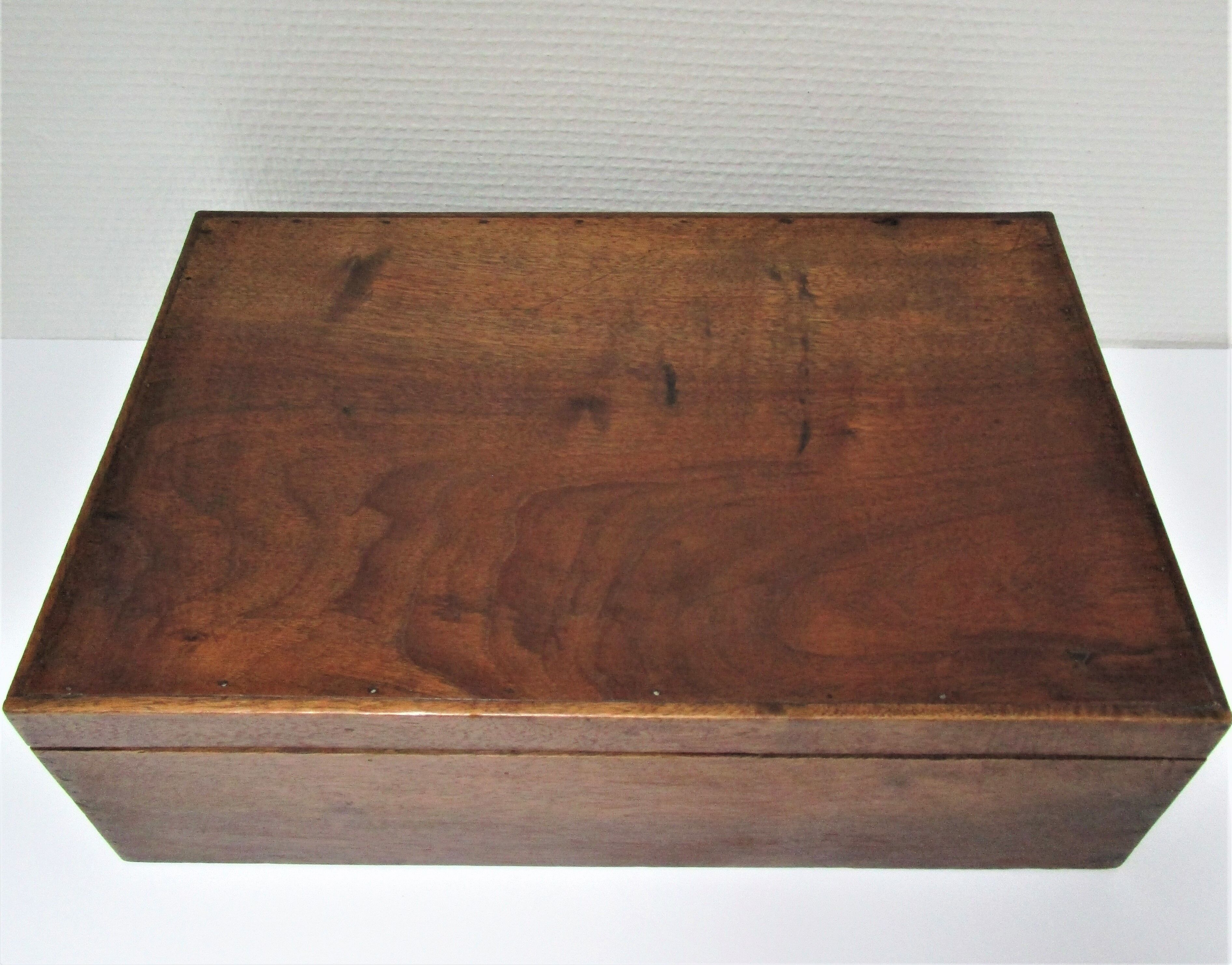 Old patinated solid wood box