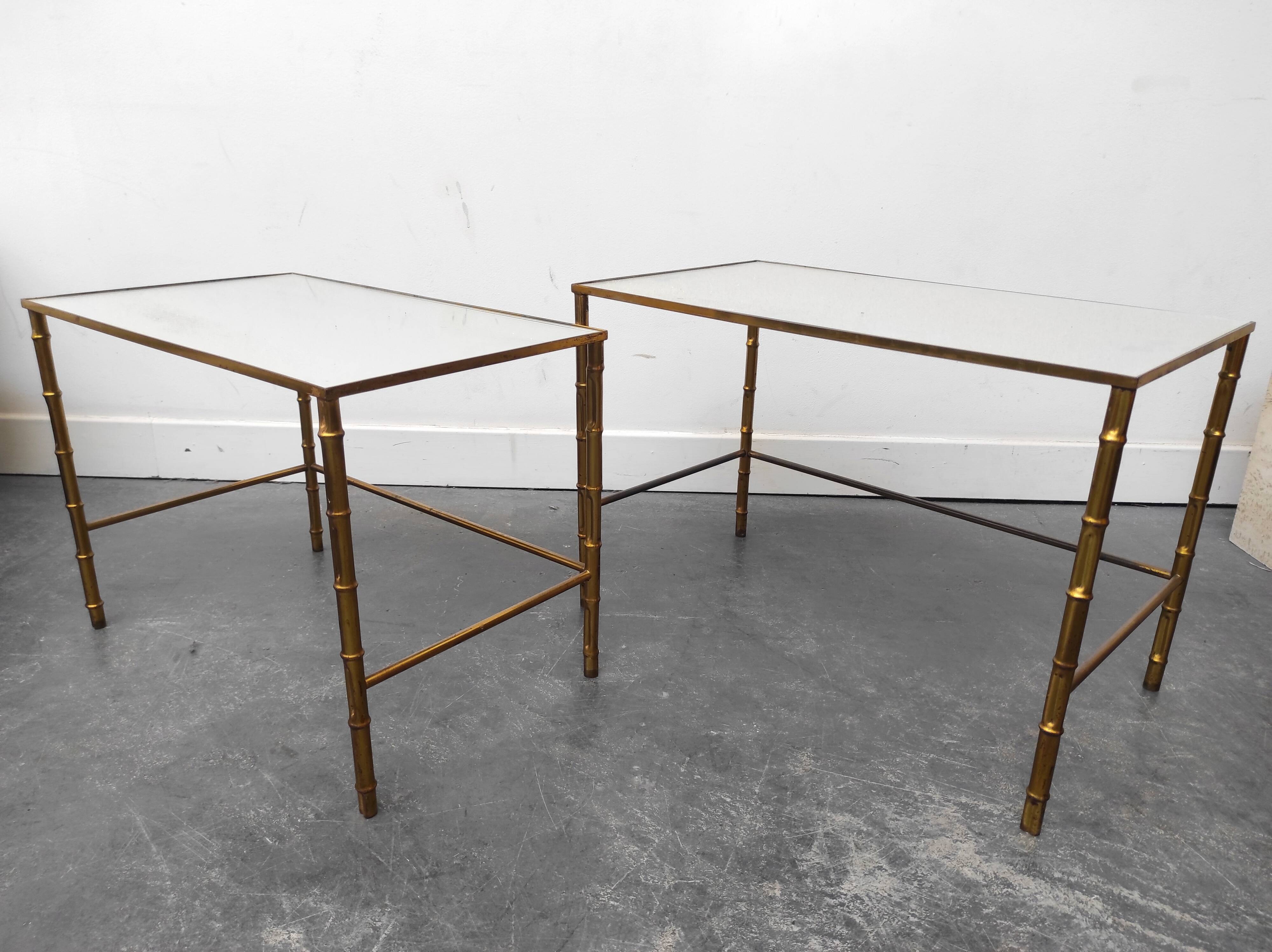 Bamboo brass coffee tables 1970