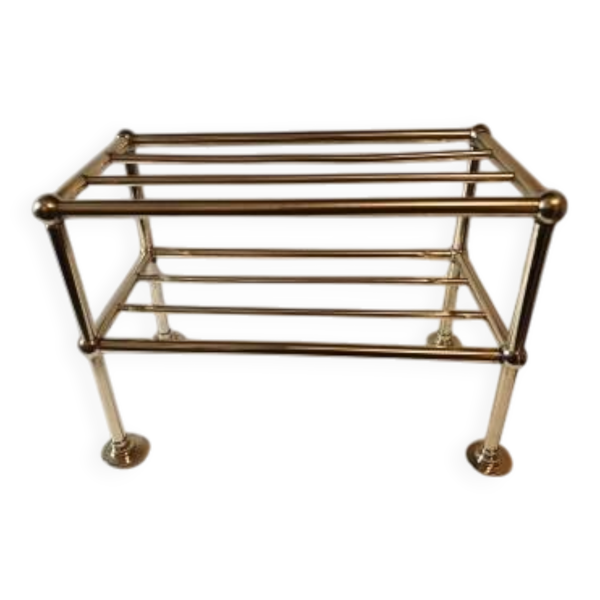 Étagère de magasin en bronze et laiton, 1900