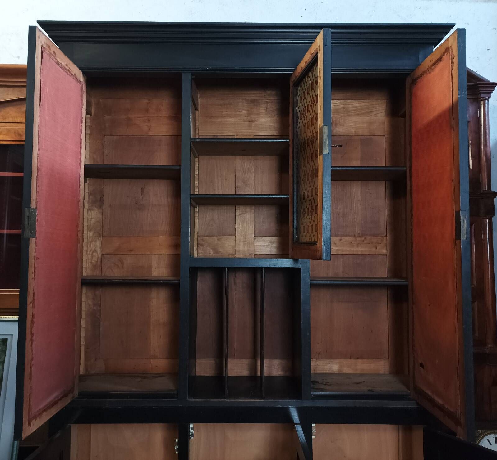 Vintage painted wooden bookshelf