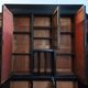 Vintage painted wooden bookshelf