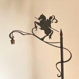 Ironwork reading floor lamp