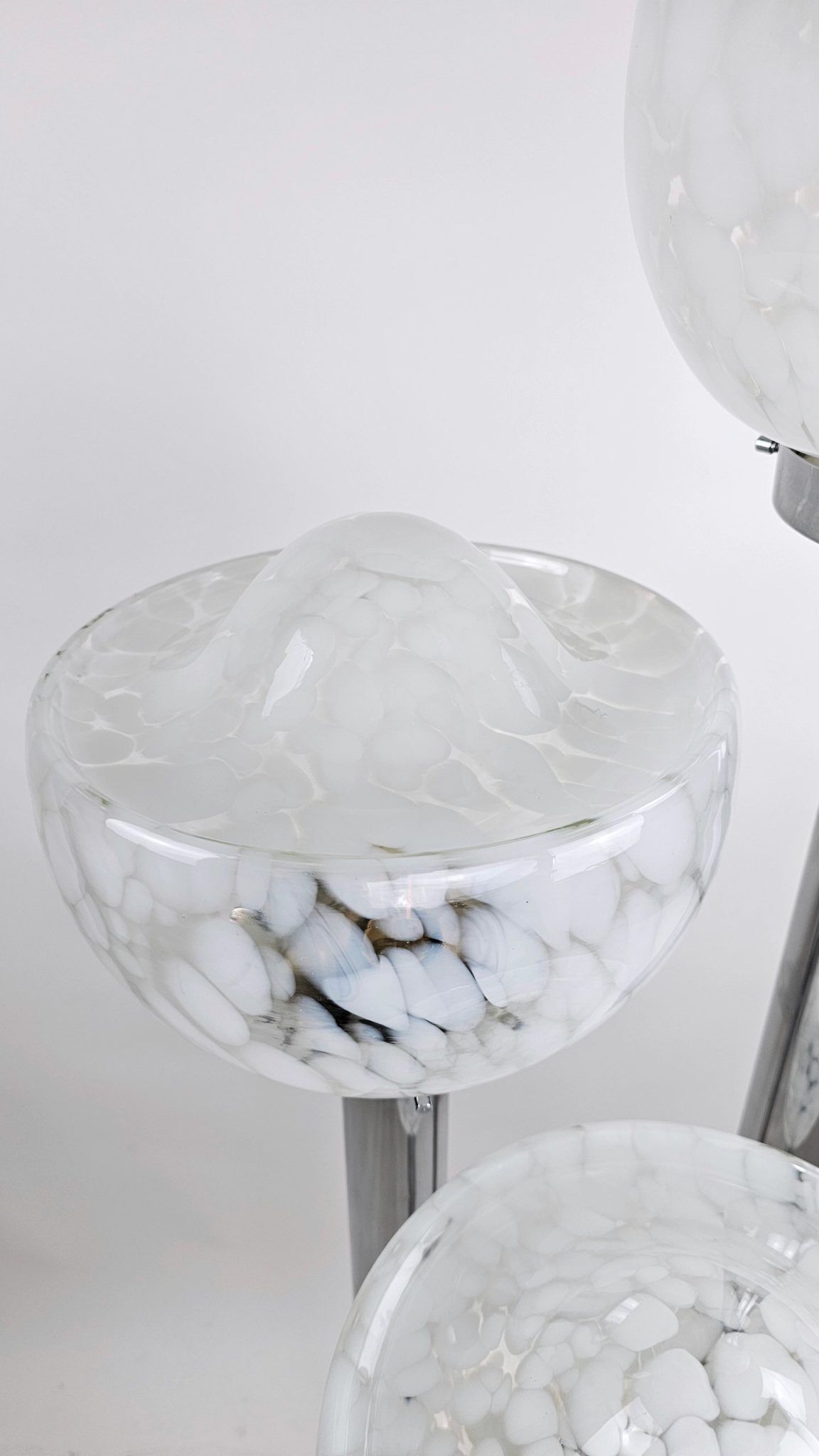 Italian floor lamp with 3 glass bowls