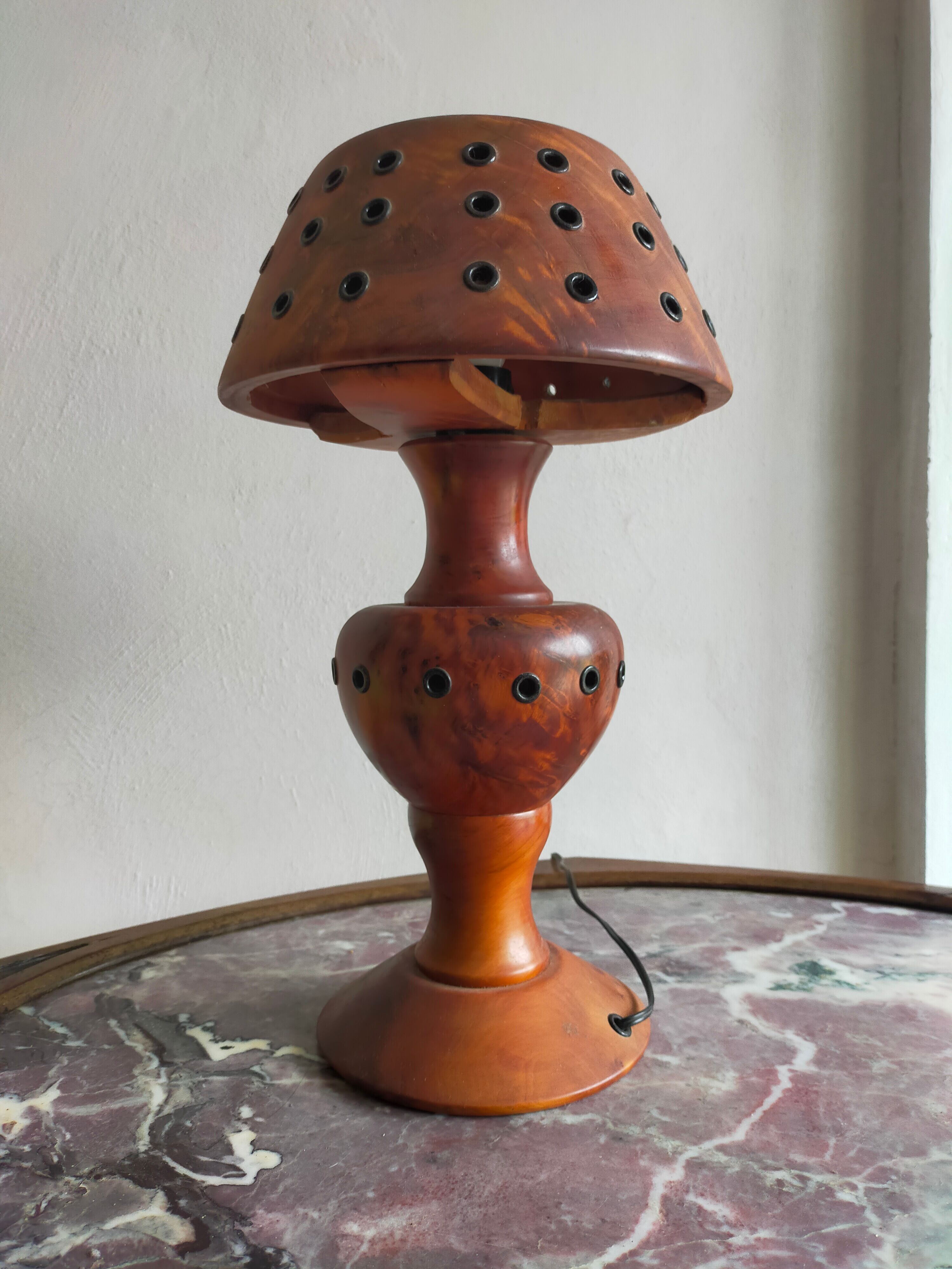 Olive wood lamp