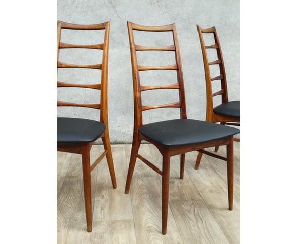 Set of 4 Scandinavian chairs model Liz in rosewood by Niels Koefoed