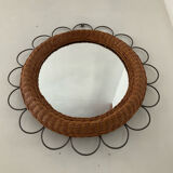 Vintage rattan mirror
