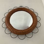 Miroir vintage en rotin