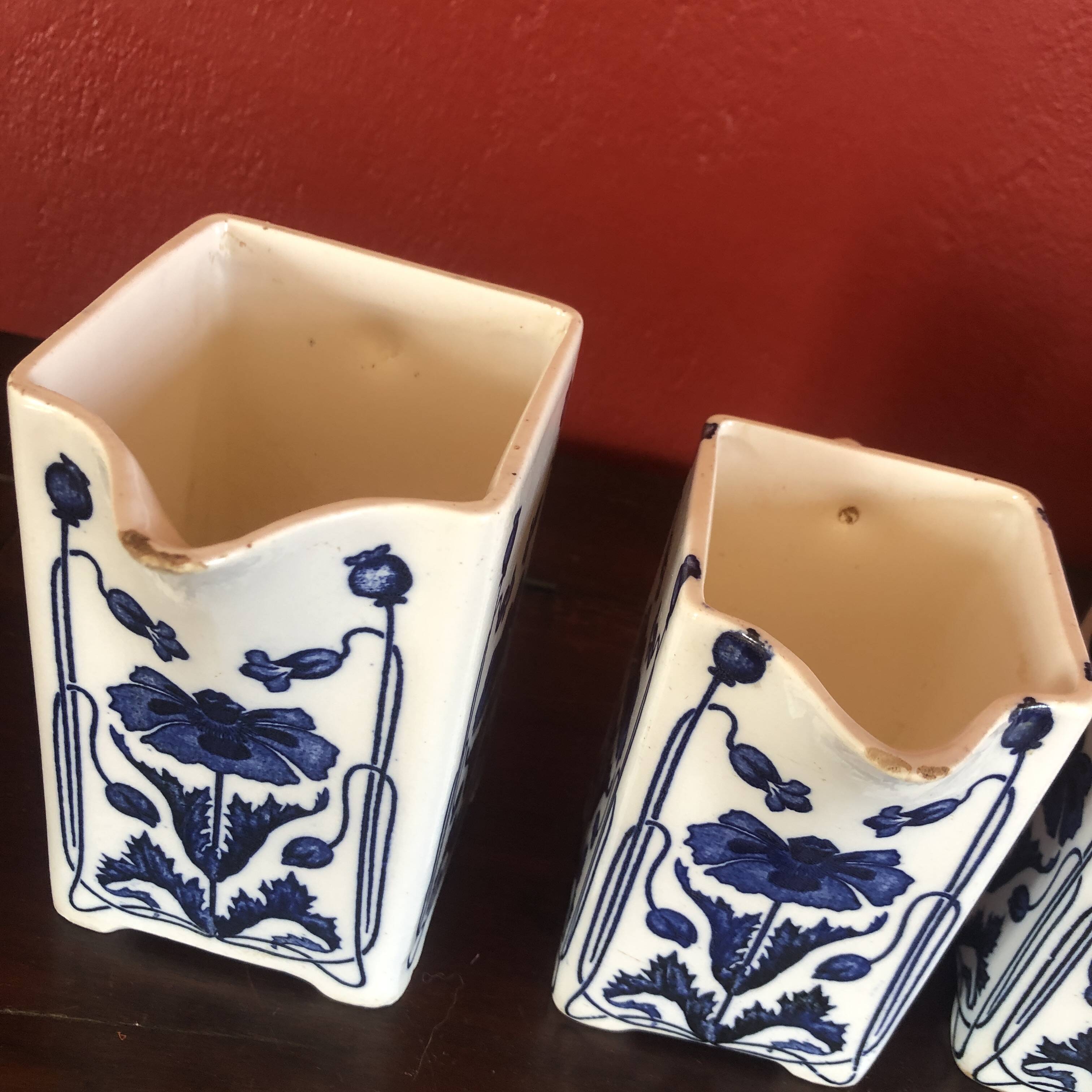 4 pots à lait bleu cobalt