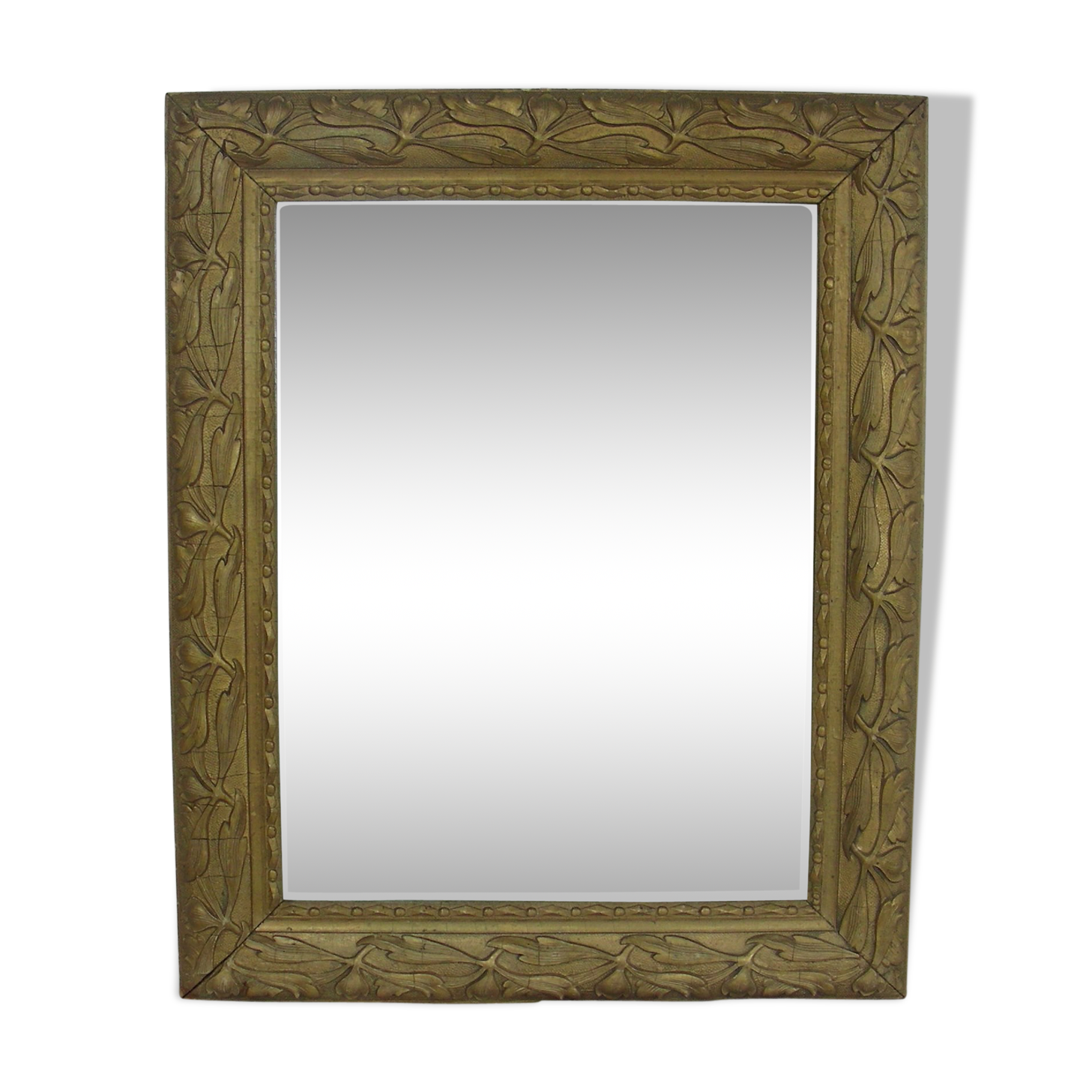 Miroir en bois stuc doré XIXème 49 x 40 cm