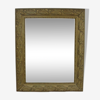 Miroir en bois stuc doré XIXème 49 x 40 cm