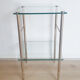 Glass and gilded brass pedestal table, 50s