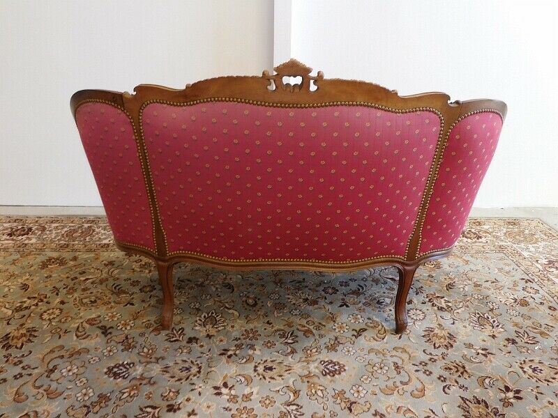 2-seater sofa bench Louis XV walnut from the 19th century