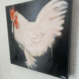 Coq portrait à l’huile sur toile