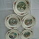 5 Plates Obernai Loux Sarreguemines ancient earthenware