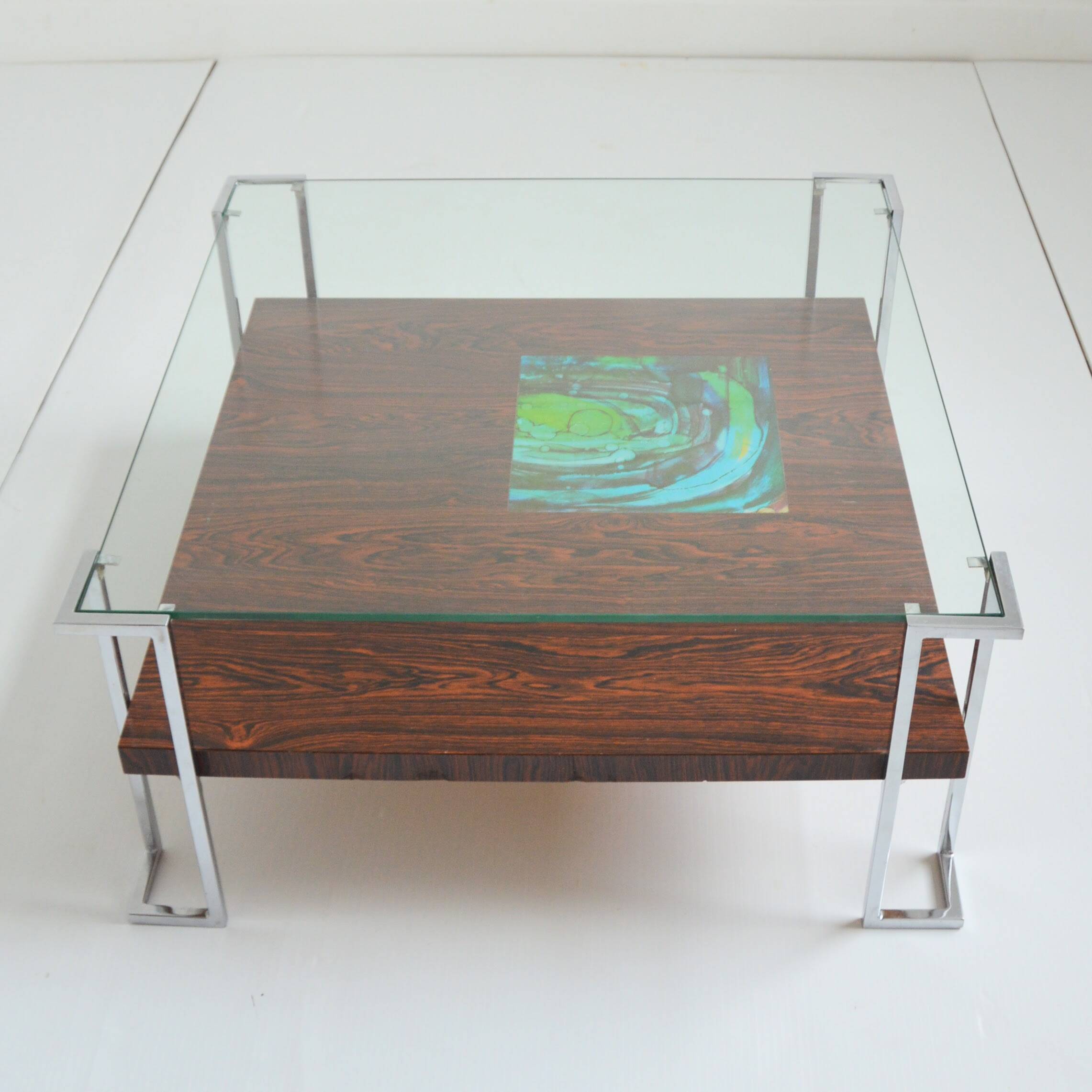 Double tray coffee table Vintage design 1970s