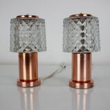 Pair of Copper Table Lamps by Kamenický Šenov, Czechoslovakia 1970