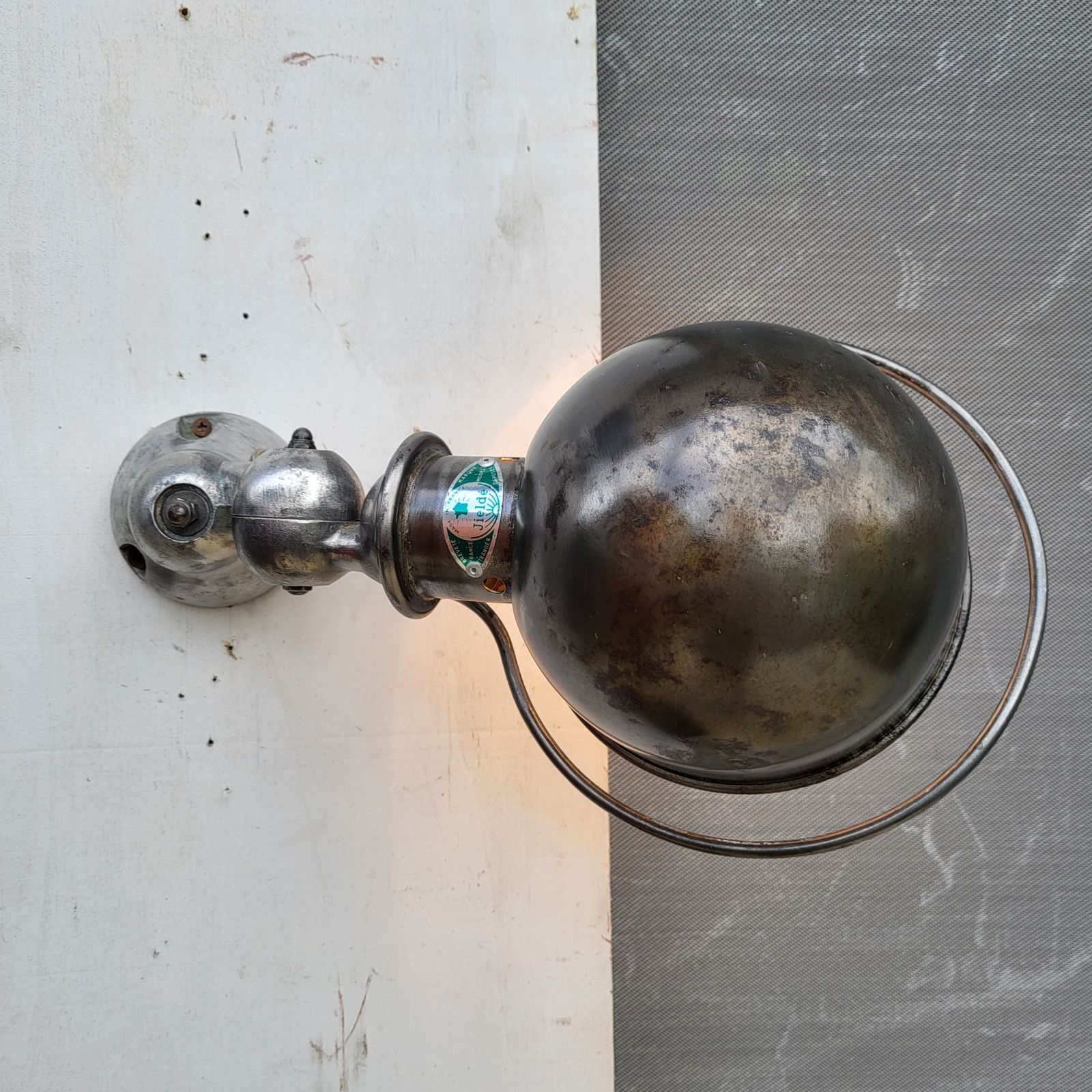 Brushed Jieldé wall light map of France