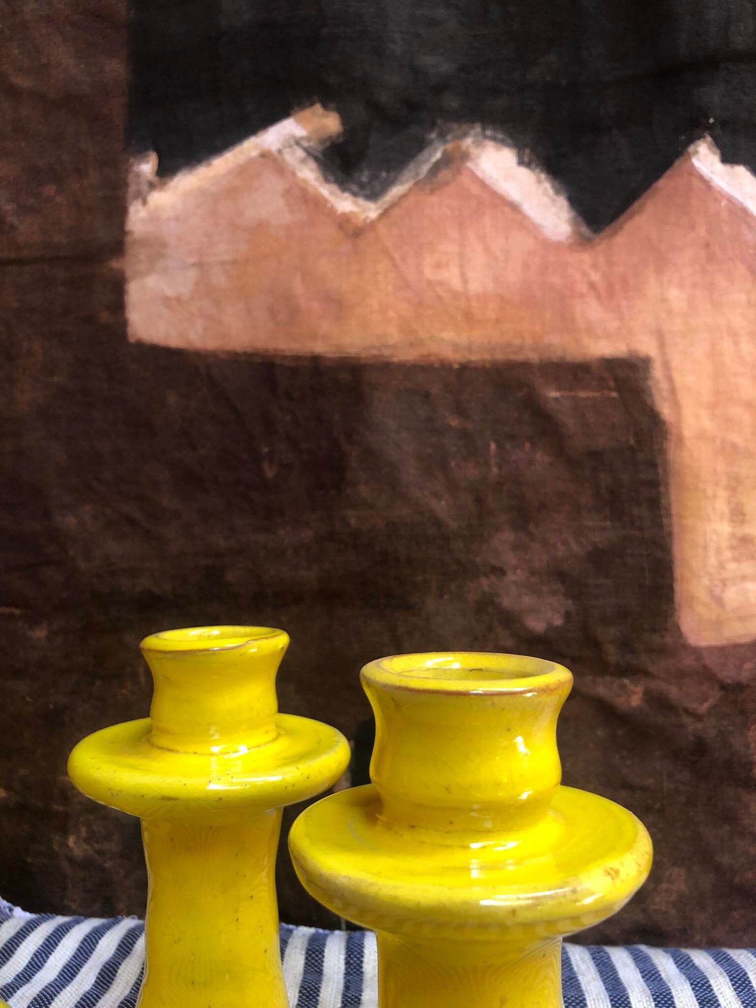 Yellow candle holders