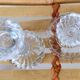 2 nice old candle holders glass