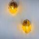 Pair of "Leaf" Murano pink glass wall sconces, Italy, circa 1970s