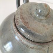 Large handcrafted celadon glazed ceramic teapot