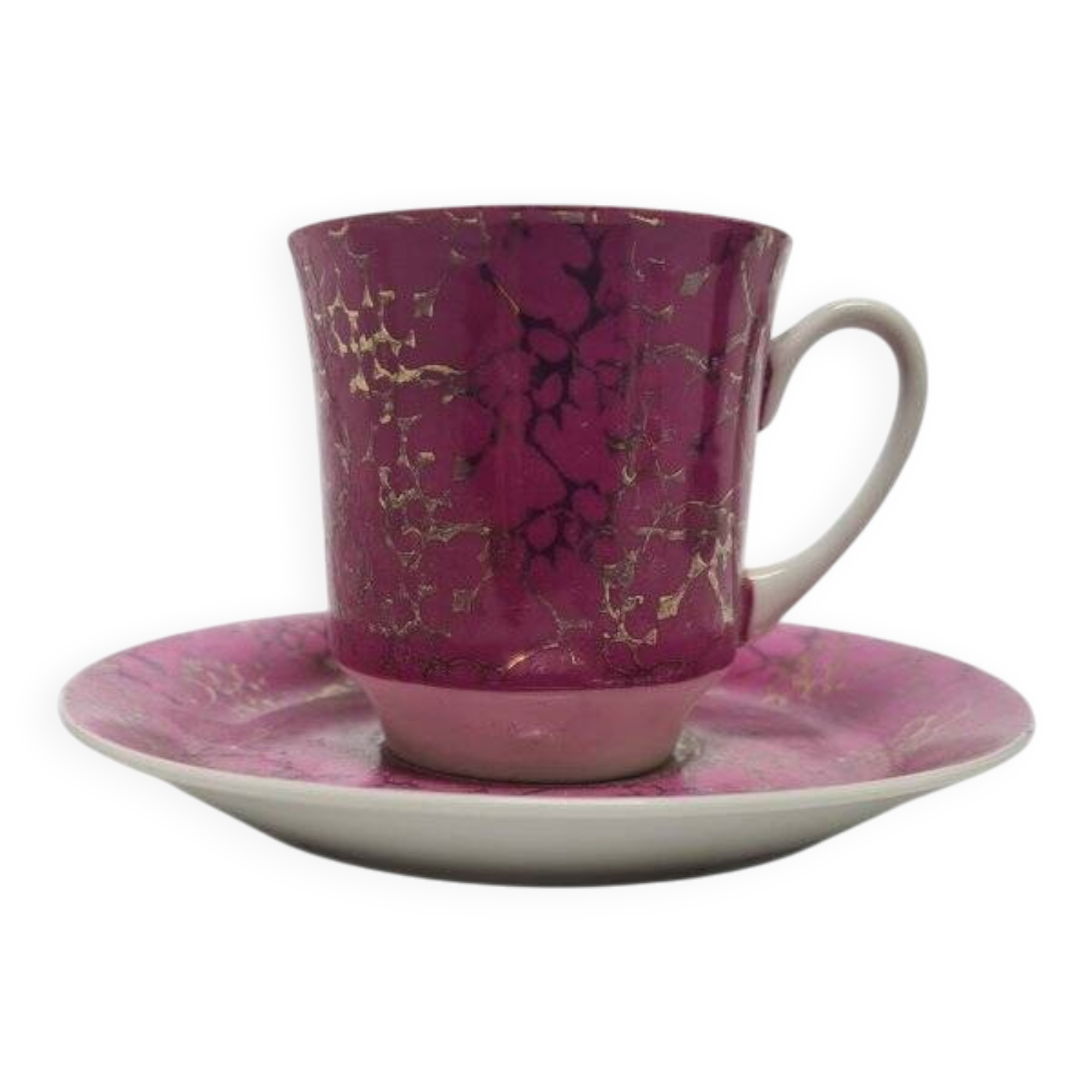 Vintage Polish cup and saucer from Ćmielów pottery, 1970s, set of 2