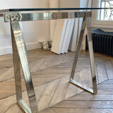 Glass and metal desk